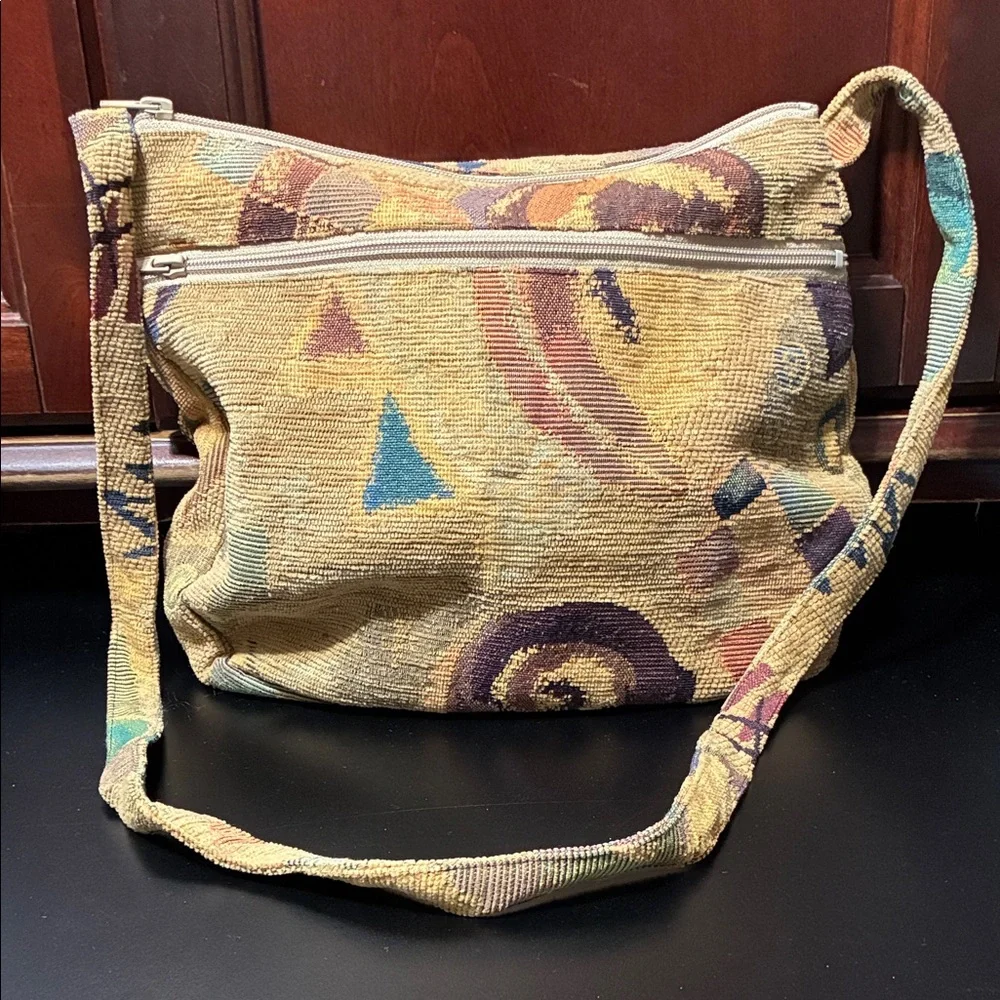 Multicolor Patterned vintage Women's shoulder carpet Bag
